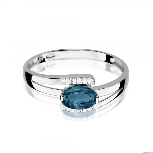 Pierścionek W0119 Topaz London Blue 0,50ct białe złoto 375