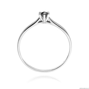 Pierścionek W0222 Czarny Diament 0,12ct białe złoto 375