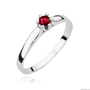 Pierścionek W0222 Rubin 0,15ct białe złoto 375