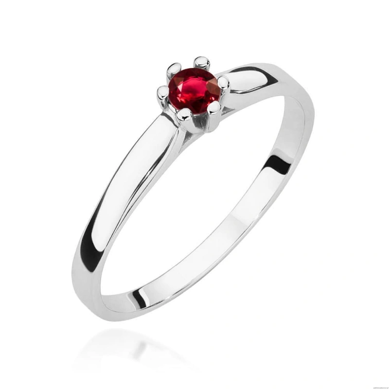 Pierścionek W0222 Rubin 0,15ct białe złoto 375