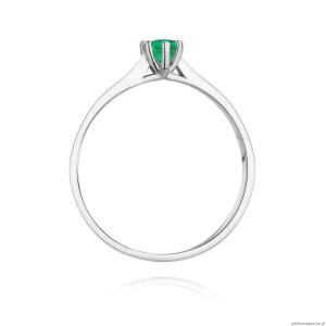 Pierścionek W0222 Szmaragd 0,15ct białe złoto 375