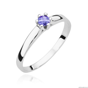 Pierścionek W0222 Tanzanit 0,15ct białe złoto 375