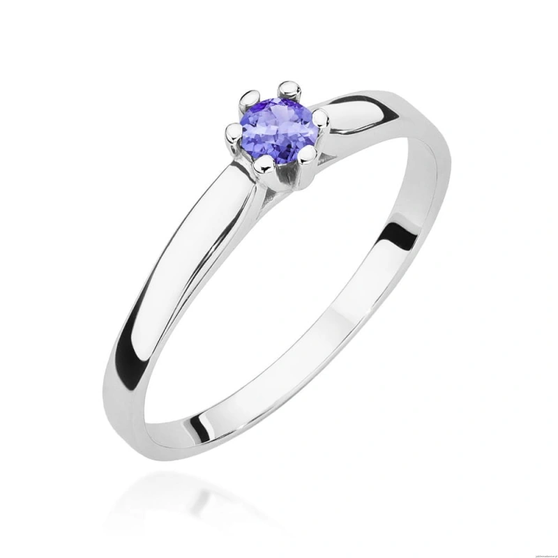 Pierścionek W0222 Tanzanit 0,15ct białe złoto 375