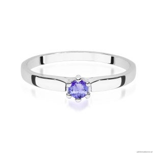 Pierścionek W0222 Tanzanit 0,15ct białe złoto 375
