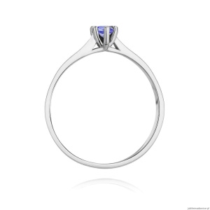 Pierścionek W0222 Tanzanit 0,15ct białe złoto 375
