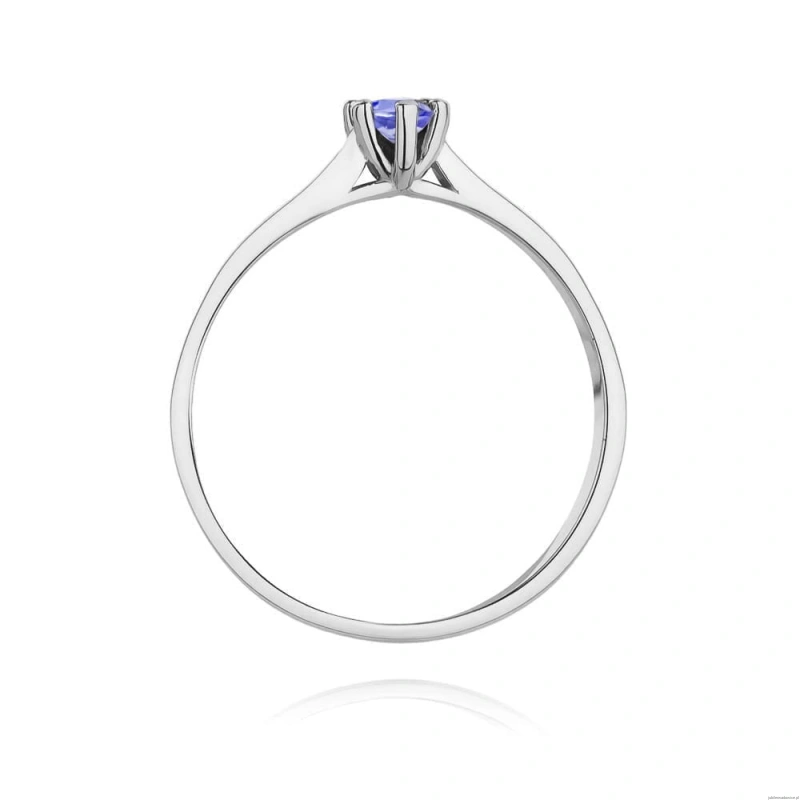 Pierścionek W0222 Tanzanit 0,15ct białe złoto 375