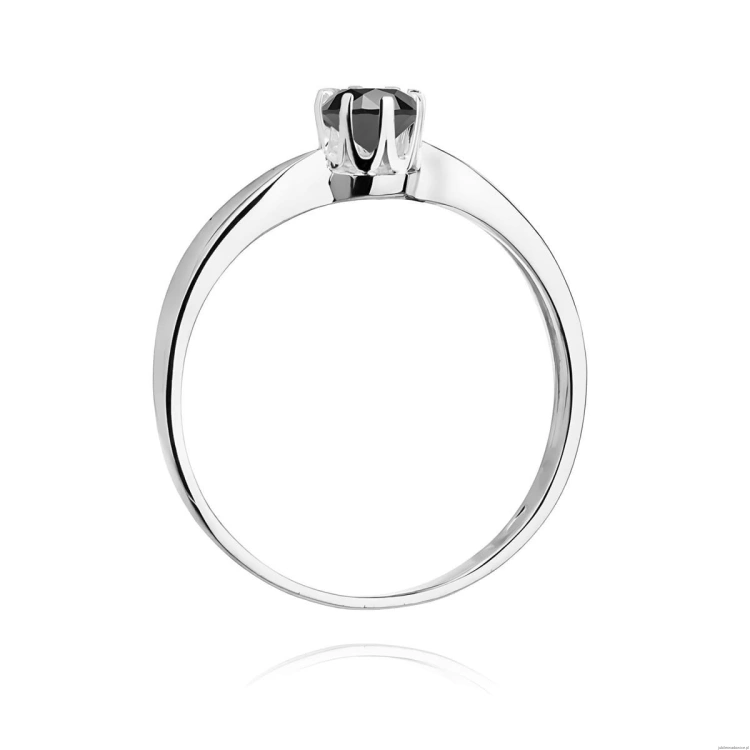 Pierścionek W0228 Czarny Diament 0,30ct białe złoto 375