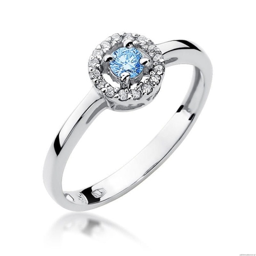 Pierścionek W0238 Topaz Swiss 0,15ct białe złoto 375
