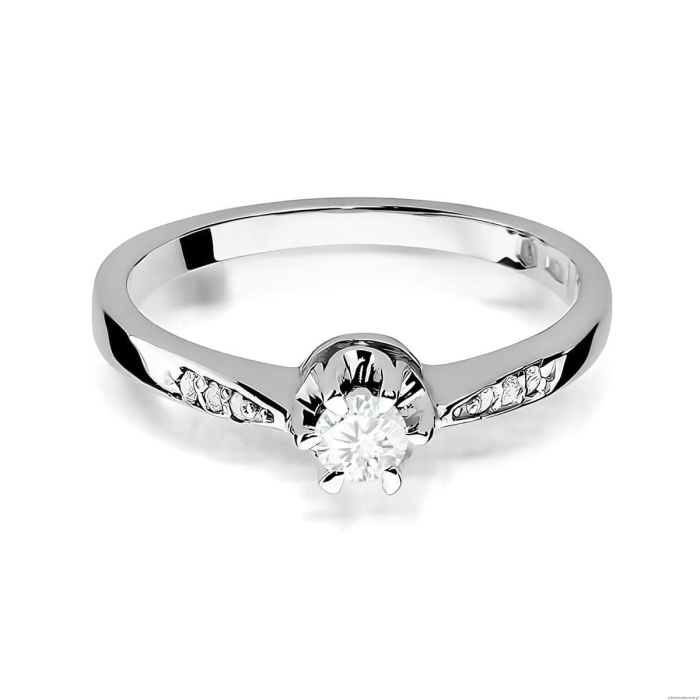 Pierścionek W0291 Diament 0,23ct białe złoto 375