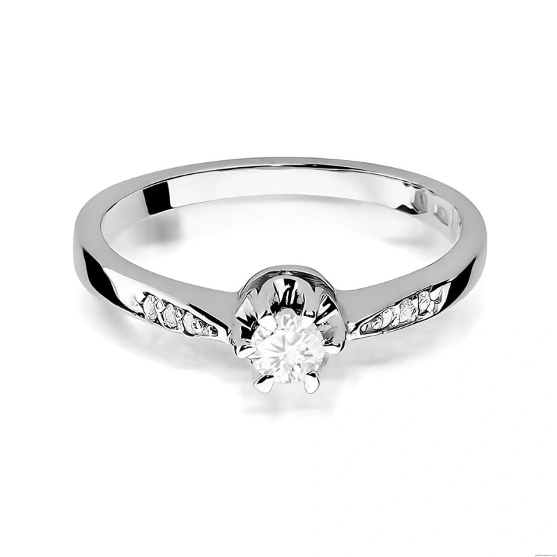 Pierścionek W0291 Diament 0,23ct białe złoto 375