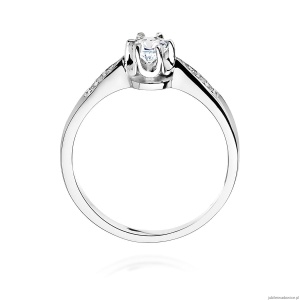 Pierścionek W0291 Diament 0,23ct białe złoto 375