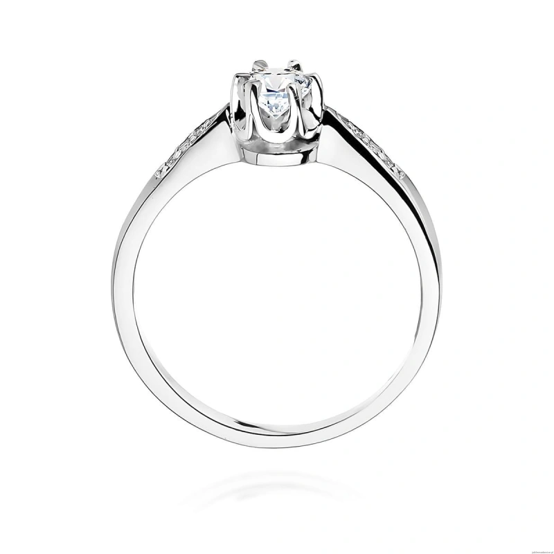 Pierścionek W0291 Diament 0,23ct białe złoto 375