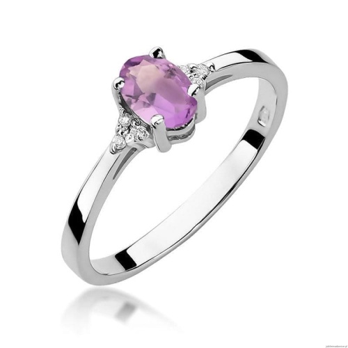 Pierścionek W0301 Ametyst 0,40ct białe złoto 375