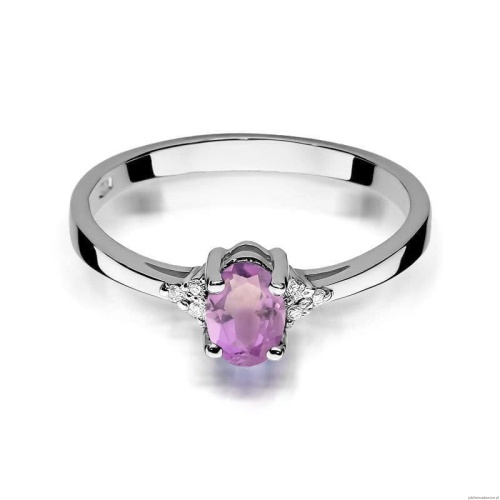Pierścionek W0301 Ametyst 0,40ct białe złoto 375