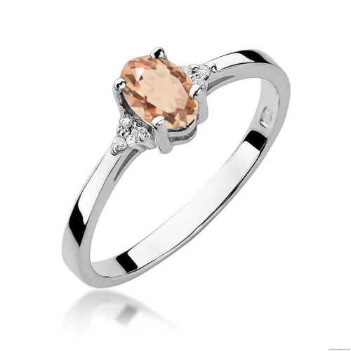 Pierścionek W0301 Morganit 0,40ct białe złoto 375