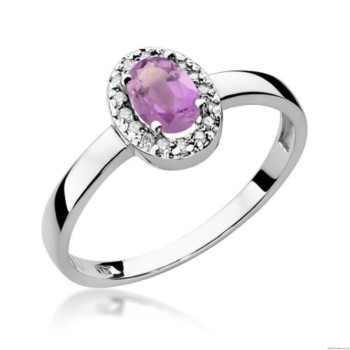 Pierścionek W0330 Ametyst 0,40ct białe złoto 375