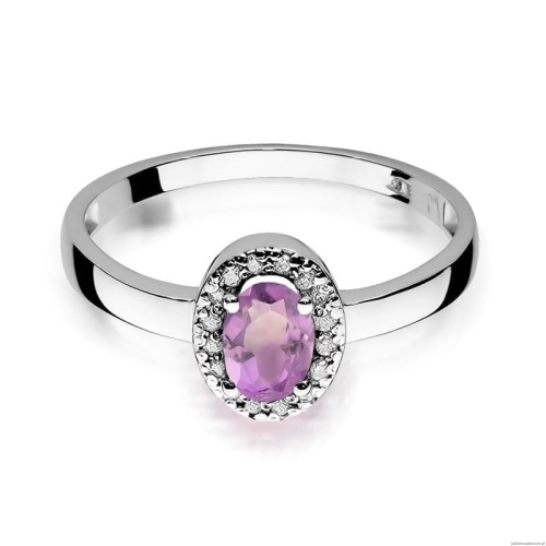 Pierścionek W0330 Ametyst 0,40ct białe złoto 375