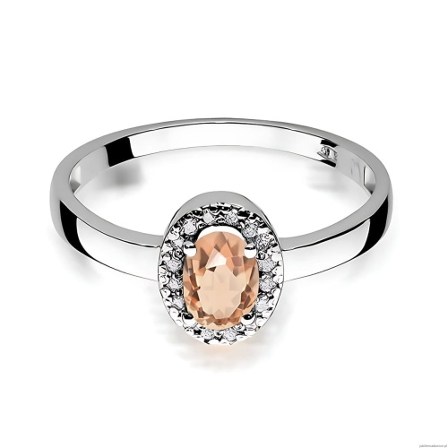 Pierścionek W0330 Morganit 0,40ct białe złoto 375