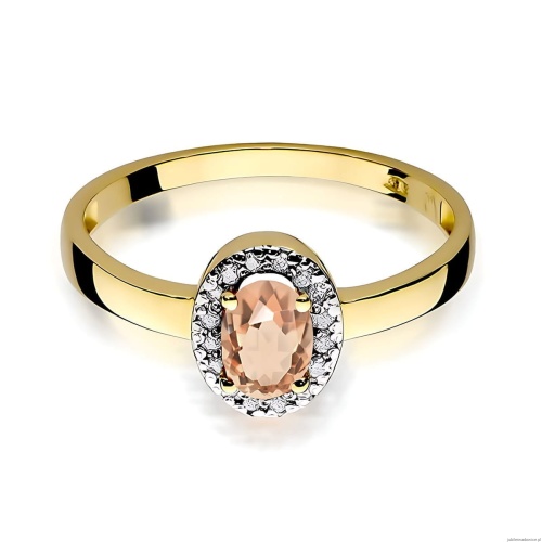 Pierścionek W0330 Morganit 0,40ct żółte złoto 375