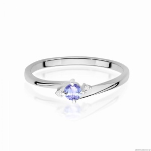 Pierścionek W0346 Tanzanit 0,15ct białe złoto 375