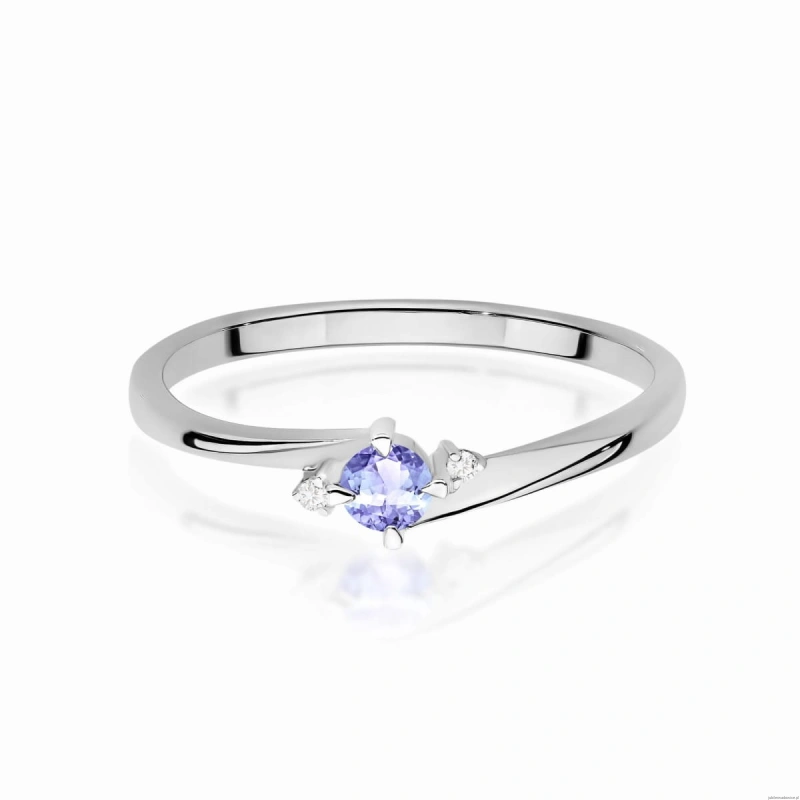 Pierścionek W0346 Tanzanit 0,15ct białe złoto 375