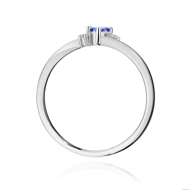 Pierścionek W0346 Tanzanit 0,15ct białe złoto 375