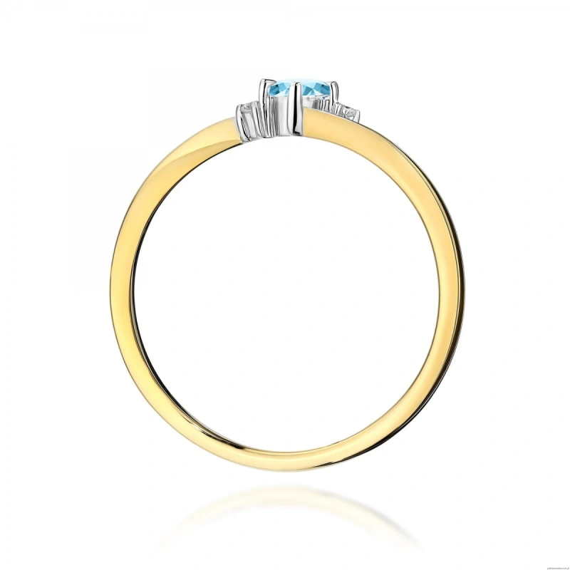 Pierścionek W0346 Topaz Swiss 0,15ct żółte złoto 375