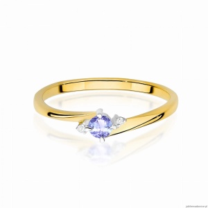 Pierścionek W0346 Tanzanit 0,15ct żółte złoto 375
