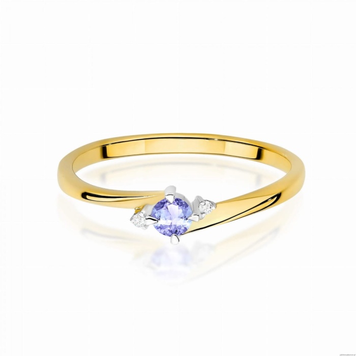 Pierścionek W0346 Tanzanit 0,15ct żółte złoto 375