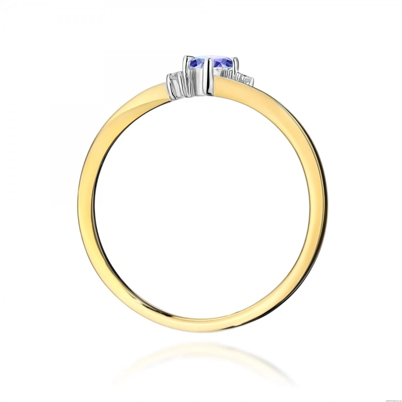 Pierścionek W0346 Tanzanit 0,15ct żółte złoto 375