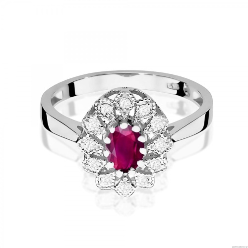 Pierścionek W0354 Rodolit 0,50ct białe złoto 375