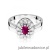 Pierścionek W0354 Rodolit 0,50ct białe złoto 375