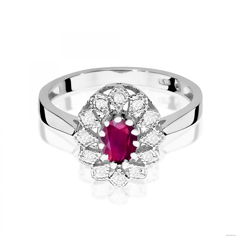 Pierścionek W0354 Rodolit 0,50ct białe złoto 375
