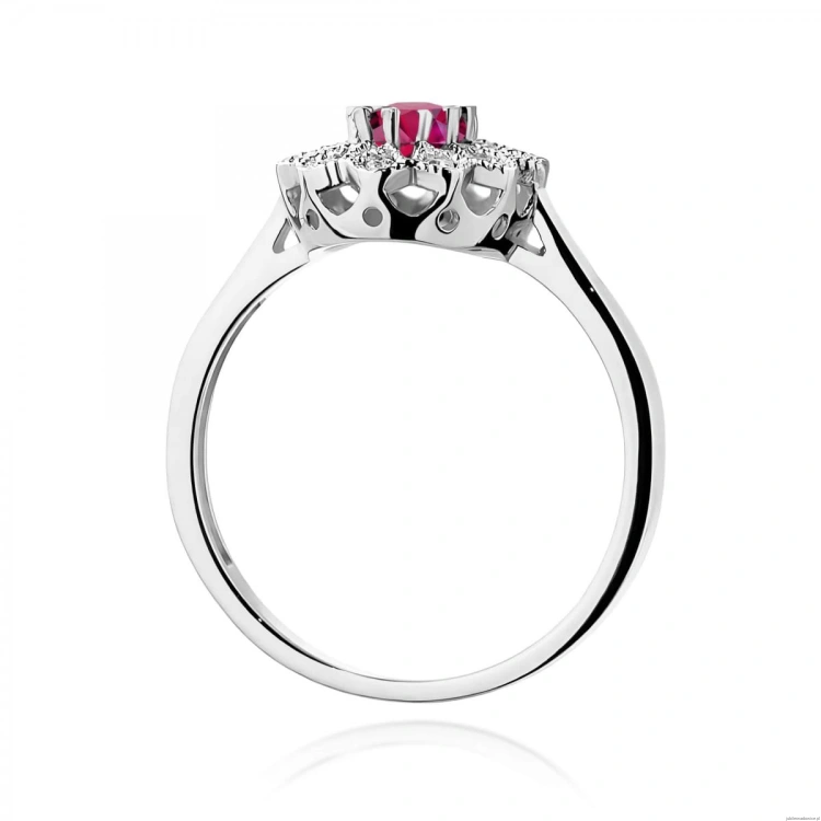 Pierścionek W0354 Rodolit 0,50ct białe złoto 375