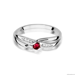 Pierścionek W0415 Rubin 0,15ct białe złoto 375