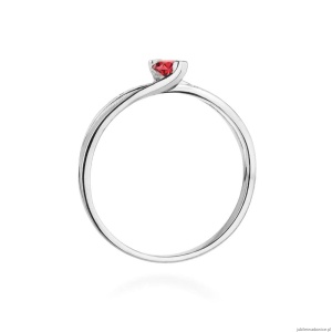Pierścionek W0415 Rubin 0,15ct białe złoto 375