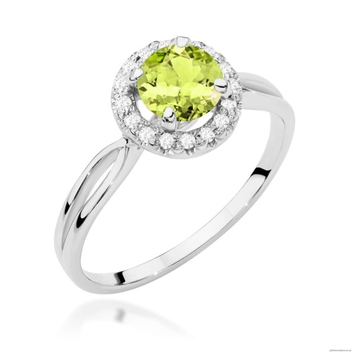 Pierścionek W0538 Oliwin 0,90ct białe złoto 375