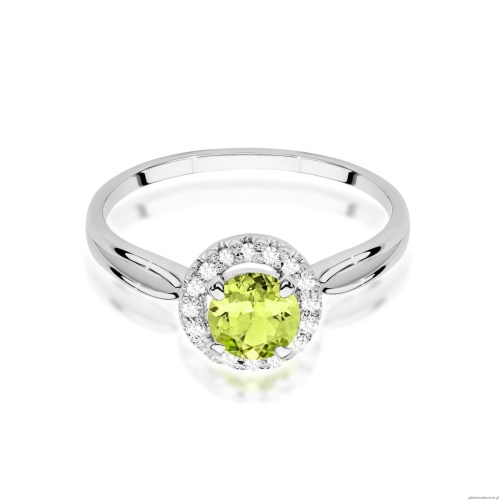 Pierścionek W0538 Oliwin 0,90ct białe złoto 375