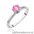 Pierścionek W557 Różowy Topaz 0,60ct białe złoto 375