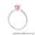 Pierścionek W557 Różowy Topaz 0,60ct białe złoto 375