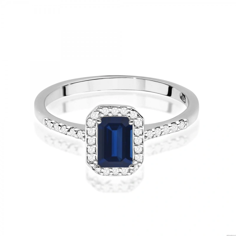 Pierścionek W0575 Szafir 0,60ct białe złoto 375