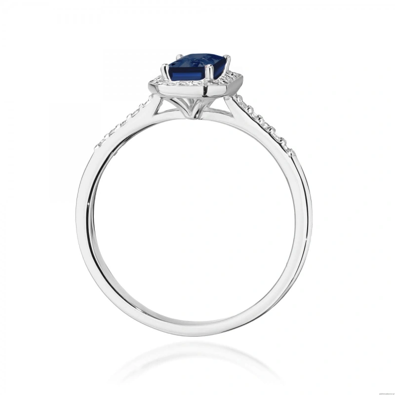 Pierścionek W0575 Szafir 0,60ct białe złoto 375