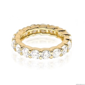 Pierścionek W0516 z diamentami żółte złoto 375