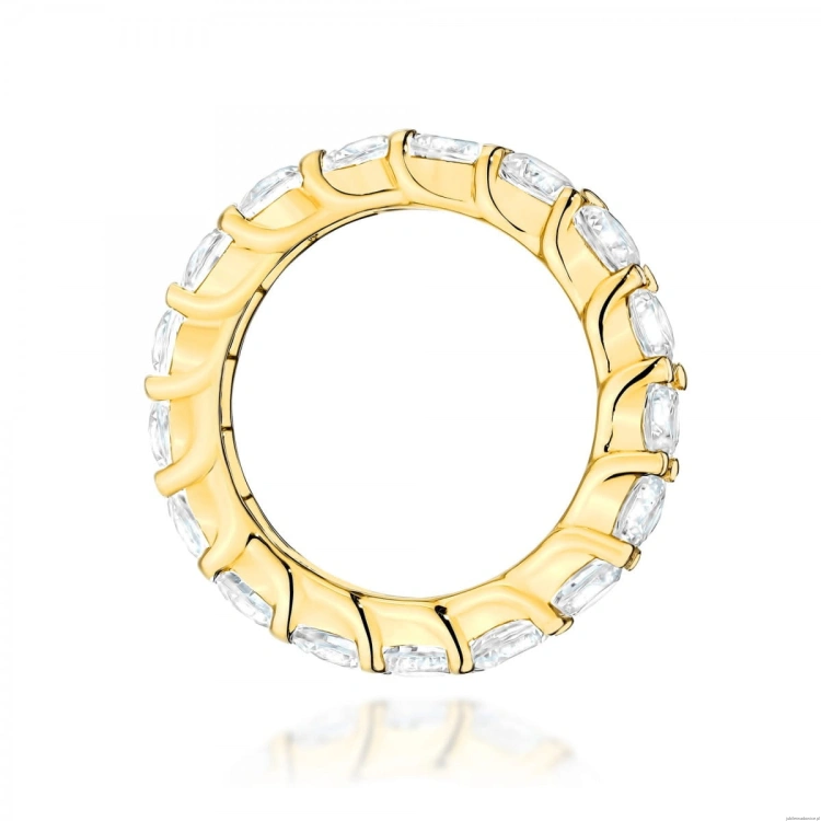 Pierścionek W0516 z diamentami żółte złoto 375