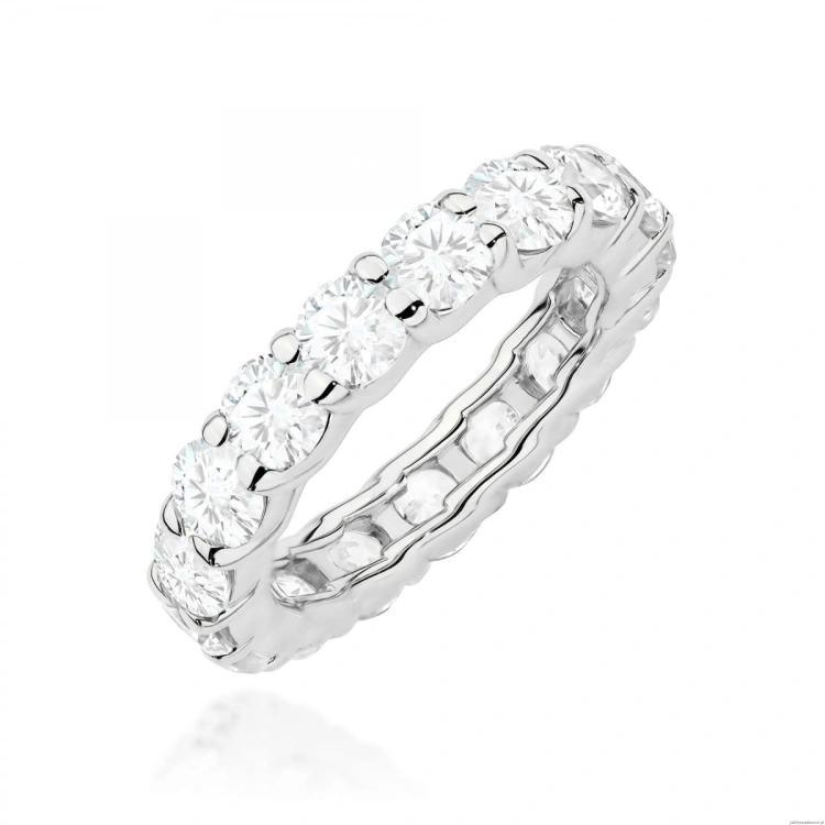 Pierścionek W0516 z diamentami białe złoto 375