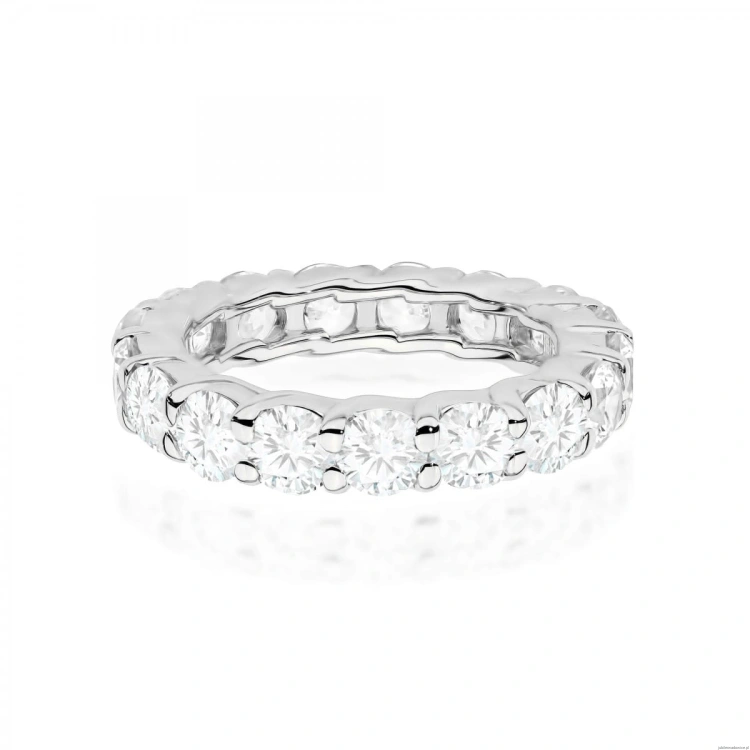 Pierścionek W0516 z diamentami białe złoto 375