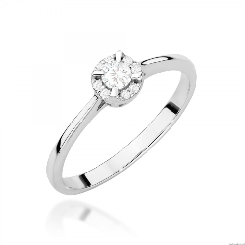 Pierścionek W0560 z diamentami białe złoto 375