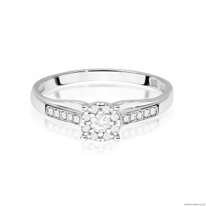 Pierścionek W0564 z diamentami białe złoto 375