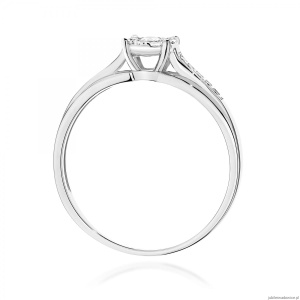 Pierścionek W0564 z diamentami białe złoto 375