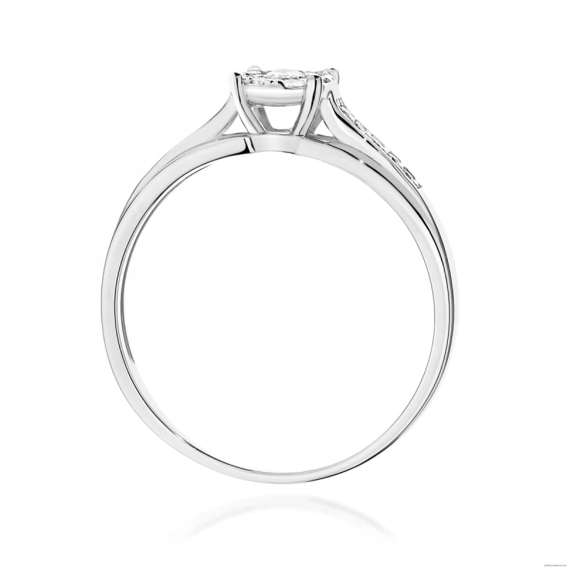 Pierścionek W0564 z diamentami białe złoto 375
